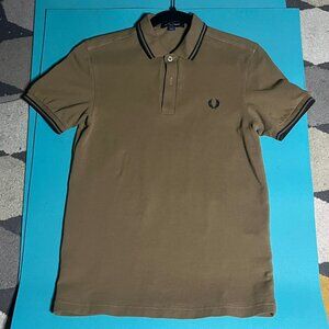 Fred Perry Brown XS Shirt with Black Tips